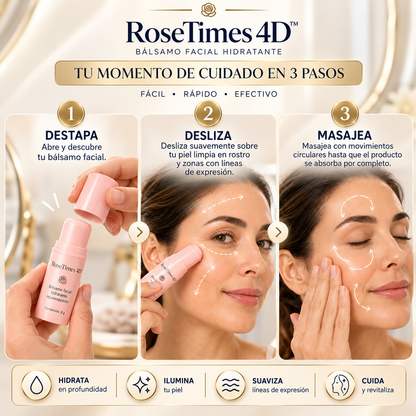 RoseTimes 4D™ - Bálsamo Facial Hidratante y Rejuvenecedor